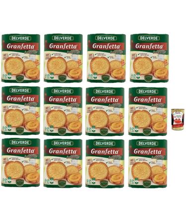 Delverde Granfetta Biscottate Integrali with Wholemeal Flour 12 x 300 g + Italian Gourmet Polpa 400 g Pack of 40