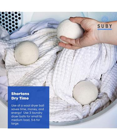 Wool Dryer Balls - Natural Fabric Softener Reusable Reduces Static & Wrinkles | Extra-Large Eco-Friendly Dryer Sheet Alternative (Pack of 6 - Buy Online on GoSupps.com