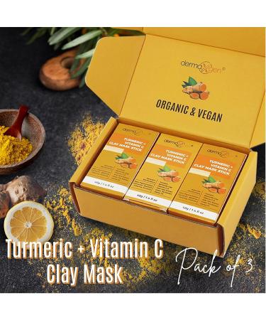 Turmeric Face Mask - Organic Acne Treatment & Anti-Aging Set of 3 | Boost Circulation & Revitalize Dull Skin - Buy Online on GoSupps.com