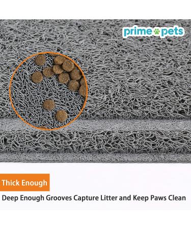 PrimePets Waterproof Dog Food Mat XL - Non Slip Grey Pet Feeding Mat for Water Bowls - Cat Litter Mat - 35 x 24 inches - Buy Online on GoSupps.com