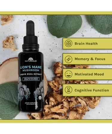 Naturealm Lion s Mane Mushroom Liquid Tincture Supplement Focus Memory & Brain Health Vegan Non-GMO Organic Fruiting Bodies 1 Month Supply Lion's Mane 1.69 Fl Oz (Pack of 1) - Buy Online on GoSupps.com
