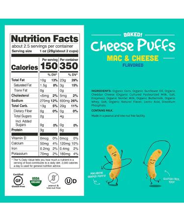 Good Health Organic Baked Puffs Mac & Cheese 2.25 oz Bags (10 Count) | Gluten Free, Non-GMO, Peanut & Tree Nut Free - Buy Online on GoSupps.com