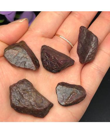 Natural Crystal Rough Natural Crystal 5pcs Natural Red Corundum Raw Stones Natural Rough Gemstone Crystal Specimen Stone Collection - Buy Online on GoSupps.com