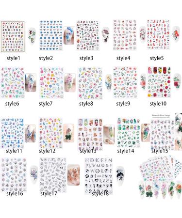 Women DIY Decals Stylish Leaves Nail Sticker Manicure Tool Slider Nail Art Decoration(style16) - Buy Online on GoSupps.com