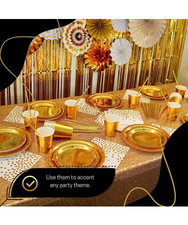 FAMASTON 150-pack Biodegradable Gold Paper Straws - Perfect for Parties, Weddings, Birthdays and Events - Buy Online on GoSupps.com