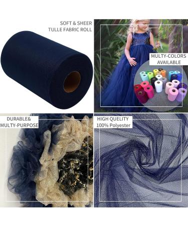 Navy Blue Tulle Fabric Rolls - 6 Inch by 200 Yards - DIY Tutu, Bow, Baby Shower, Wedding Decor - Craft Supplies - Buy Online on GoSupps.com