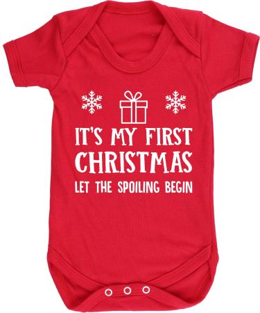 Hippowarehouse It's my first christmas let the spoiling begin baby vest bodysuit (short sleeve) boys girls