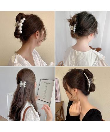KWQINX hair clips pearl hair clips strong fixed hair clips large hair clips for styling clip suitable for mothers women girls daughters and girlfriends (4-piece set) - Buy Online on GoSupps.com