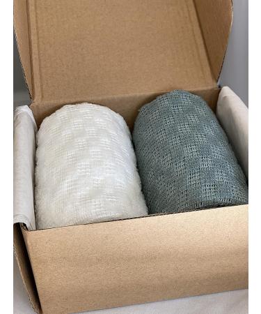 Buddha Bath Exfoliating Shower Towel Washcloth - Medium EXFOLIATE - Silver Blue & White (2 Pack) - Buy Online on GoSupps.com