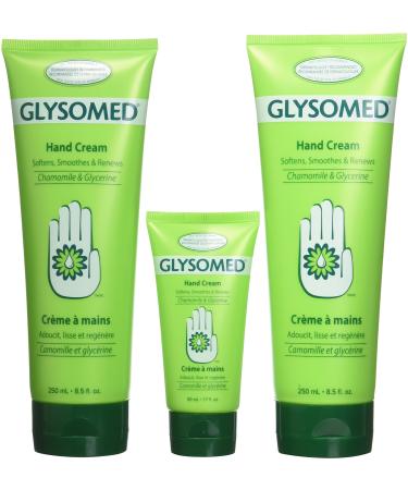 Glysomed Hand Cream Combo 3 Pack (2 X Large Tube 8.5 Fl Oz + 1 X Purse Size 1.7 Fl Oz)