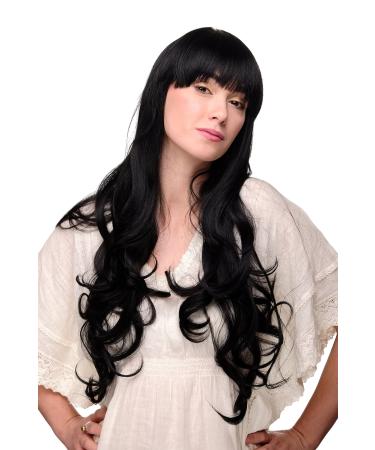 WIG ME UP - Black wig ladies wig very long bangs straight hair & wavy tips 3116-1B