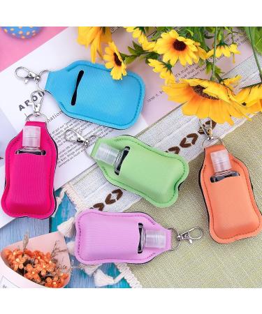 Duufin 40 Piece Hand Sanitizer Keychain Holders Set - 20 Holder Bulk & 20 Empty Travel Bottles - Colorful Patternless Design - Buy Online on GoSupps.com
