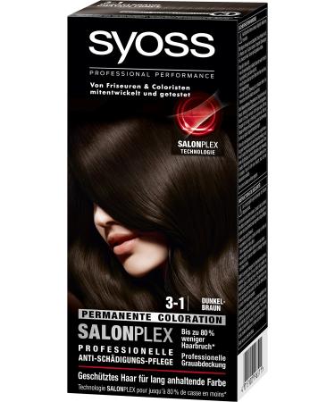 Syoss Hair Color 3-1 Dark Brown Pack of 3 (3 x 115 ml)