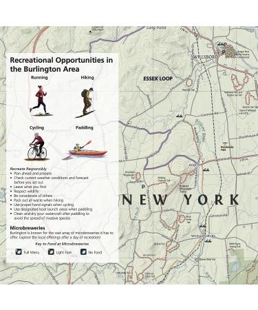 Burlington Vermont Outdoor Adventure Map | Hiking Trails of Shelburne VT & Essex NY | Waterproof & Tear Resistant - Buy Online on GoSupps.com