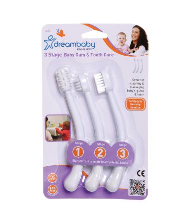Dreambaby Toothbrush Set 3 Stage, White White 3 Count(pack of 1)