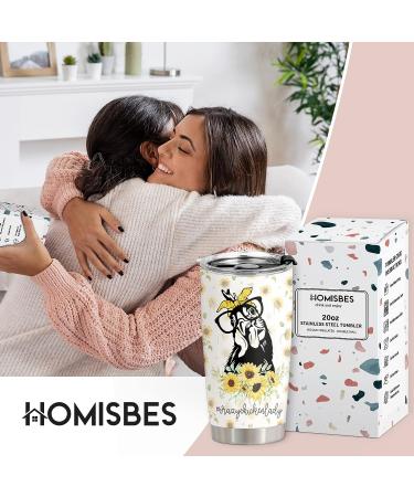 HOMISBES Crazy Chicken Lady Stainless Steel Tumbler - 20oz Chicken Sunflower Cup for Women - Perfect Gift for Chicken Owners and Lovers - Buy Online on GoSupps.com