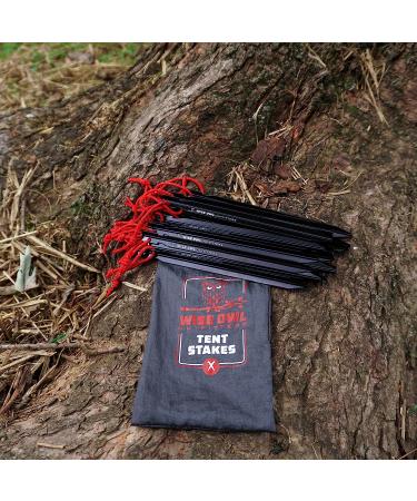 Wise Owl Outfitters Heavy Duty Tent Stakes - Essential Camping Accessories in Aircraft Aluminum - 12pk or 16pk - Buy Online on GoSupps.com