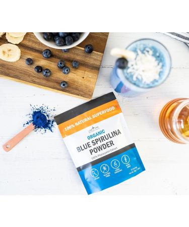 Organic Blue Spirulina Powder - Pure Superfood Algae for Smoothies & Drinks - Non GMO, Gluten-Free, Vegan - USDA Certified - 60 Servings - 1.06 oz (Pack of 2) - Buy Online on GoSupps.com