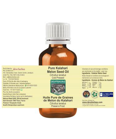 Pure Kalahari Melon Seed Oil - Cold Pressed 30ml (1 oz) | Natural Skincare & Haircare | International Shipping - Buy Online on GoSupps.com