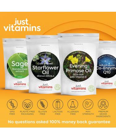 Evening Primrose Oil 1000mg x90 Soft Gel Capsules with Vitamin E | High Strength Omega 6 GLA Supplement (3 Month Supply) - Just Vitamins - Buy Online on GoSupps.com