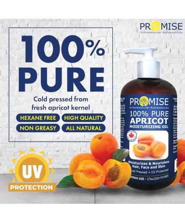 270ml (9oz) PURE 100% APRICOT MOISTURIZING OIL Moisturizes & Nourishes Hair Face and Skin Cold Pressed + UV Protected Made in Canada (270ml) 270 ml (Pack of 1) - Buy Online on GoSupps.com