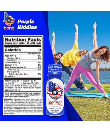 Bang Energy Military Shots Purple Kiddles(TM) 3 Fl Oz - Pack of 12 | Carbonated Energy Shot with Super Creatine - Buy Online on GoSupps.com