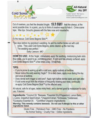 Cold Sores Begone Treatment Stick 0.15oz (Pack of 1) - Fast Relief for Cold Sores - Buy Online on GoSupps.com