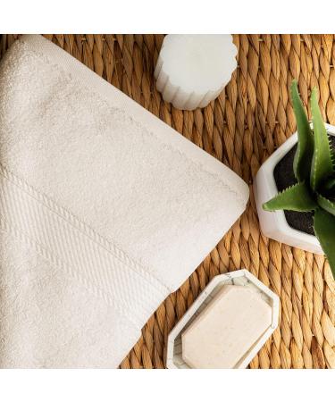 Superior 6-Piece Egyptian Cotton Towel Set | Luxurious Bath Hand & Washcloths - Spa Quality in Cream - Buy Online on GoSupps.com