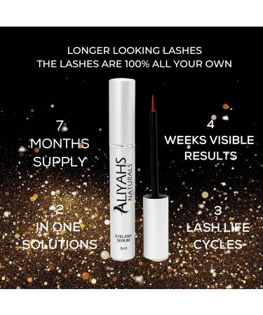 Organic Eyelash & Brow Growth Serum - Natural Lash Enhancer for Longer Thicker Lashes - Cruelty-Free Hypoallergenic & Vitamin-Rich Formula with Biotin & Keratin - 5ml - Buy Online on GoSupps.com
