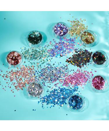 Moon Glitter Pink Holographic Glitter Shapes - 3g - Cosmetic Festival Makeup for Face, Body, Nails, Hair, Lips - Buy Online on GoSupps.com