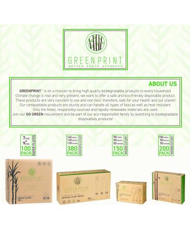 GREENPRINT compostable cutlery set 150 Pack 50 Forks 50 Spoons 50 Knives - Biodegradable Disposable Cutlery Heavy Duty Utensils Alternative to other Silverware - Buy Online on GoSupps.com
