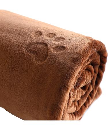 YINXUE 2 Pack Soft Pet Flannel Blanket | Cute 3D Paw Design | 30 x 40 | Warm Dog Cat Sleep Mat | Coffee - Buy Online on GoSupps.com