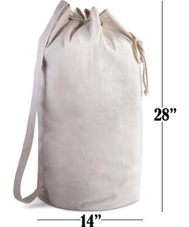 Canvas Duffel Bag with Drawstring & Leather Closure, Shoulder Strap (2-Pack) - Buy Online on GoSupps.com