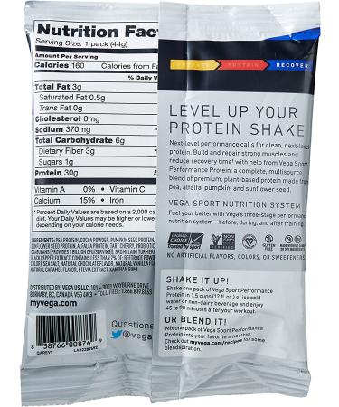Vega Sport Performance Protein Powder - Chocolate 1.6 oz | Plant-Based Power for Athletes - Buy Online on GoSupps.com