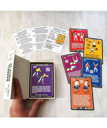 Stack 52 Langbar Exercise Cards - Weightlifting & Strength Training Game | Bodybuilding & CrossFit Workouts | International Shipping Available - Buy Online on GoSupps.com
