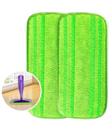 HOMEXCEL Microfiber Mop Pads Compatible with Swiffer Wetjet Pack of 2, Reusable Swiffer Wet Jet Mop Pad Refills,12-inch Microfiber Mop Refills, Mop Head Replacements for Wet & Dry Cleaning