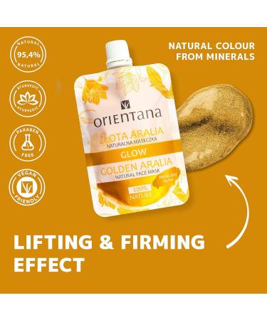 Orientana - Glow Face Mask Golden Aralia & Turmeric | Natural & Vegan | Hydrating Moisturising Glowing Soothing Brightening Normal Skin | Anti Ageing Wrinkle & Redness Reducer - 30ml - Buy Online on GoSupps.com