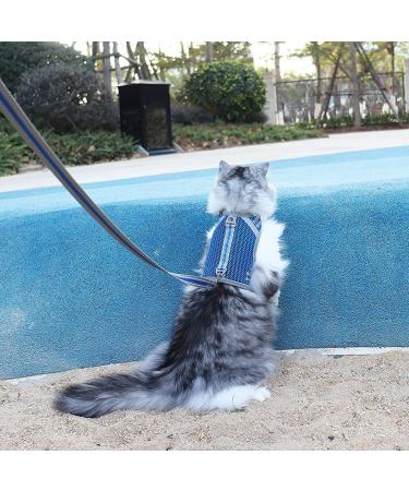 Pangdi Cat Harness and Leash Set - Escape Proof, Adjustable, Reflective - Blue Large - Buy Online on GoSupps.com