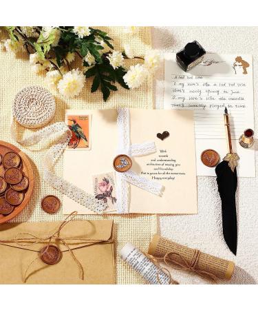 Outus Wax Seal Stickers Envelope Seal Stickers Wedding Invitation Envelope Seals Self Adhesive Gold Stickers for Valentines Day Birthday Bridal Shower Party (Eucalyptus Style  200 Pieces) 200 Eucalyptus Style - Buy Online on GoSupps.com