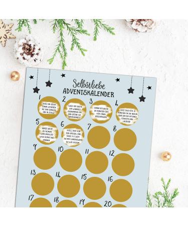 Nastami Advent Calendar to scratch SELF-LOVE Advent Calendar A3 Christmas Calendar (Self-Love)