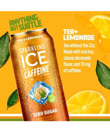 Sparkling Ice +Caffeine Tea Lemonade - Zero Sugar Sparkling Water with Antioxidants | 16 fl oz Cans (12 Pack) - International Shipping Available - Buy Online on GoSupps.com