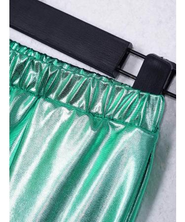 MSemis Metallic Harem Dance Pants for Kids | Modern Hip Hop Street Dancewear | Slim Fit in Blue Green | Size 10 - Buy Online on GoSupps.com