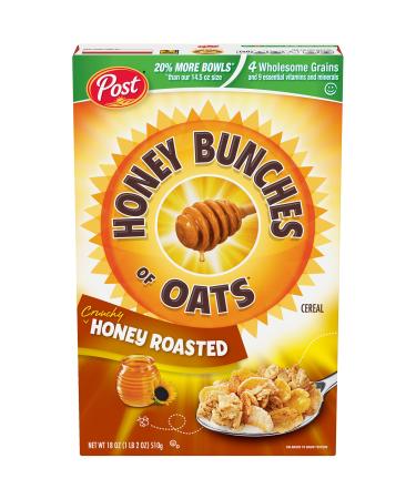 Post Honey Bunches of Oats Crunchy Honey Roasted Cereal 18 Ounce (Pack of 1) Box Crunchy Honey Roasted 1.12 Pound (Pack of 1)
