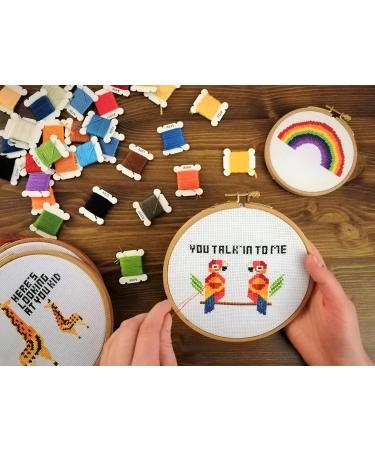 Stitch.ly Counted Cross Stitch Kit for Beginners - 6 Patterns with Supplies for Adults & Kids - Buy Online on GoSupps.com