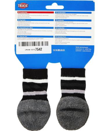 Trixie 19523 Dog Socks - Anti-Slip Medium/Large 2 Pcs - Black | International Shipping Available - Buy Online on GoSupps.com