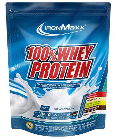 Ironmaxx 100% whey protein powder - French vanilla 2.35kg bag |Suck -reduced water -soluble protein powder from whey protein |Many different flavors vanilla 2.35kg bag