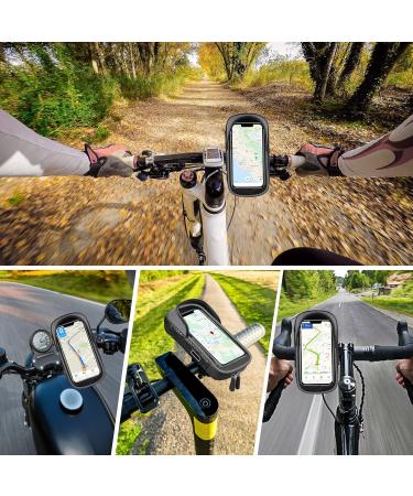 Waterproof 360 Rotatable Mobile Phone Holder for Bicycles - Gray Bracket with Rain Hood for 7 Smartphones & GPS - Buy Online on GoSupps.com