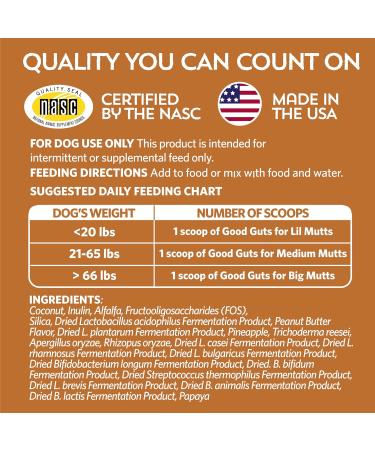 Good Guts Probiotic for Big Dogs - 12 Billion CFUs 11 Strains & Digestive Support | 20-Day Supplement for Adult & Puppy Dogs Over 66 lbs - Buy Online on GoSupps.com