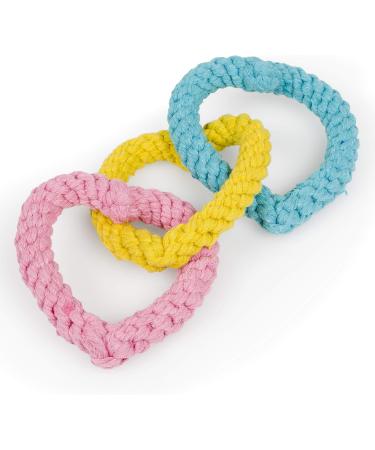 Petface Little Dog Toy with Rope Hearts | Durable Chew Toy for Small Dogs | Shop Internationally - Buy Online on GoSupps.com