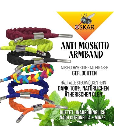Oskar Stylish Mosquito Protection Bracelet for Adults - Black Braided Reusable & Effective Mosquito Defense | Perfect for Camping & Festivals - Buy Online on GoSupps.com